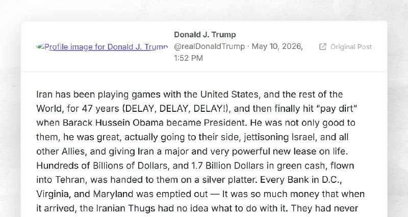 Donald J. Trump: "Iran has been playing games with the United States, and the rest of the Worl...