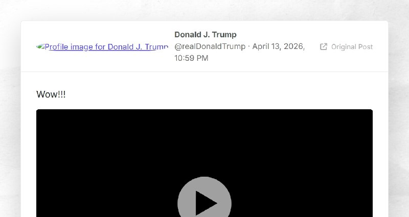 Donald J. Trump: "Wow!!!"