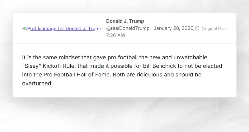 Donald J. Trump: "It is the same mindset that gave pro football the new and unwatchable “Sissy...