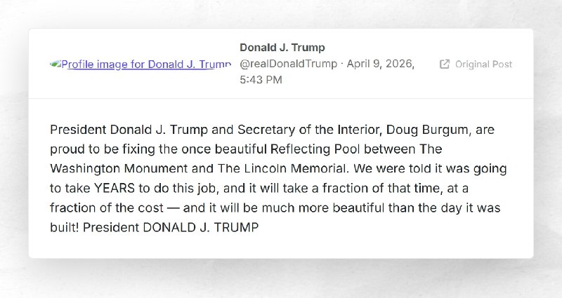 Donald J. Trump: "President Donald J. Trump and Secretary of the Interior, Doug Burgum, are pr...