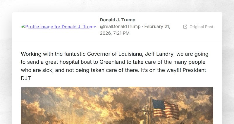 Donald J. Trump: "Working with the fantastic Governor of Louisiana, Jeff Landry, we are going ...