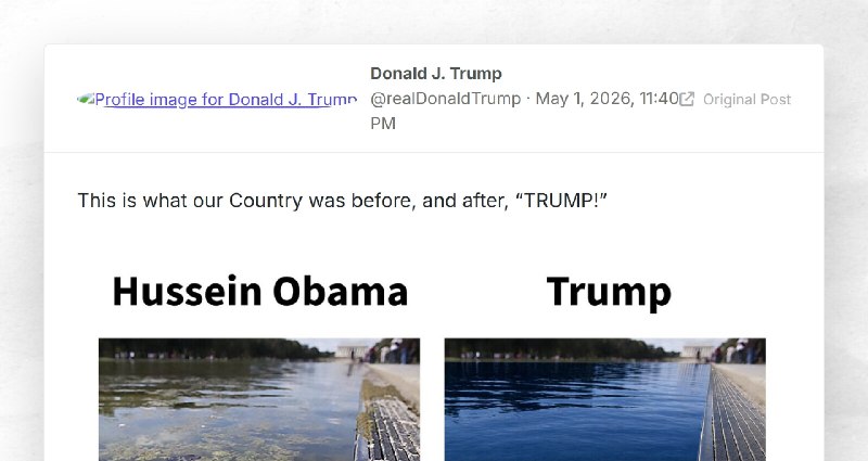 Donald J. Trump: "This is what our Country was before, and after, “TRUMP!”"