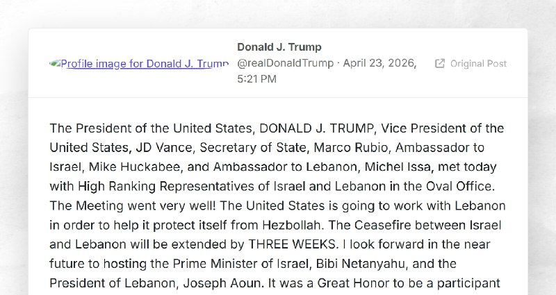 Donald J. Trump: "The President of the United States, DONALD J. TRUMP, Vice President of the U...