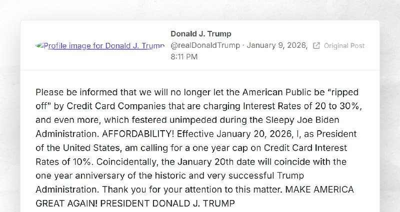 Donald J. Trump: "Please be informed that we will no longer let the American Public be “ripped...