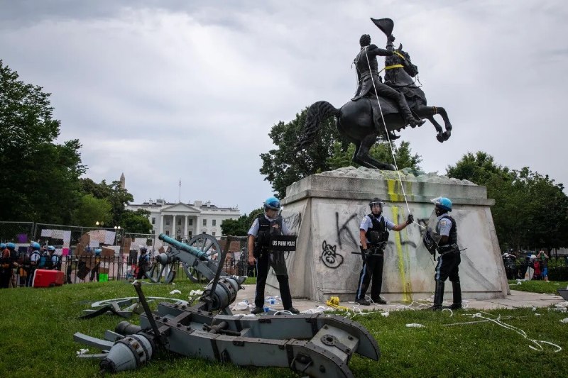 From Greg Wischer at the United States Department of the Interior: “After 6 long years, the original cannons that previously surrounded the Andrew Jackson statue in Lafayette Park but were damaged in the 2020 riots have been returned to their rightful location around the statue.The four cannons—El Witiza, El Egica, El Apolo, and El Aristeo—were captured by Andrew Jackson from the Spanish in his Pensacola Campaign in 1818. El Witiza and El Egica had been cast at the royal foundry in Barcelona in 1748 and were named for two Visigoth kings, while El Apolo and El Aristeo were cast in 1773 and were named for two Greek gods.The first photo below shows the damaged cannons and the destroyed cannon carriages, which support and transport the cannons, during the 2020 riots.The second photo shows the state of the Andrew Jackson statue and returned canno...2026-07-05 16:12 UTCLinkFrom Greg Wischer at the United States Department of the Interior: “After 6 long years, the original cannons that previously surrounded the Andrew Jackson statue in Lafayette Park but were damaged in the 2020 riots have been returned to their rightful location around the statue.The four cannons—El Witiza, El Egica, El Apolo, and El Aristeo—were captured by Andrew Jackson from the Spanish in his Pensacola Campaign in 1818. El Witiza and El Egica had been cast at the royal foundry in Barcelona in 1748 and were named for two Visigoth kings, while El Apolo and El Aristeo were cast in 1773 and were named for two Greek gods.The first photo below shows the damaged cannons and the destroyed cannon carriages, which support and transport the cannons, during the 2020 riots.The second photo shows the state of the Andrew Jackson statue and returned canno...2026-07-05 16:12 UTCLink