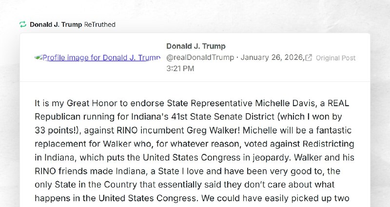 Donald J. Trump: "RT @realDonaldTrumpIt is my Great Honor to endorse State Representative Mich...