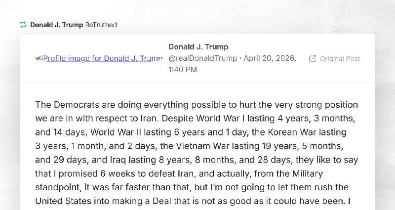Donald J. Trump: "RT @realDonaldTrumpThe Democrats are doing everything possible to hurt the v...