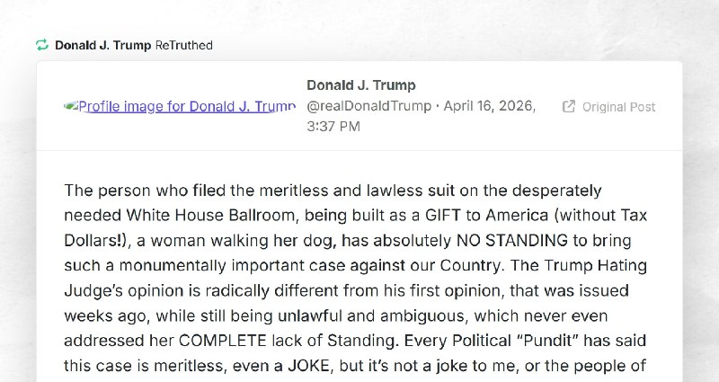 Donald J. Trump: "RT @realDonaldTrumpThe person who filed the meritless and lawless suit on th...