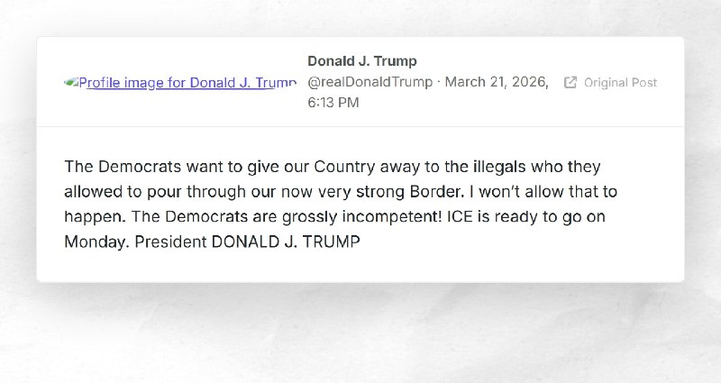 Donald J. Trump: "The Democrats want to give our Country away to the illegals who they allowed...