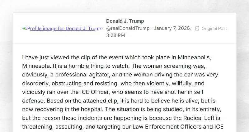Donald J. Trump: "I have just viewed the clip of the event which took place in Minneapolis, Mi...