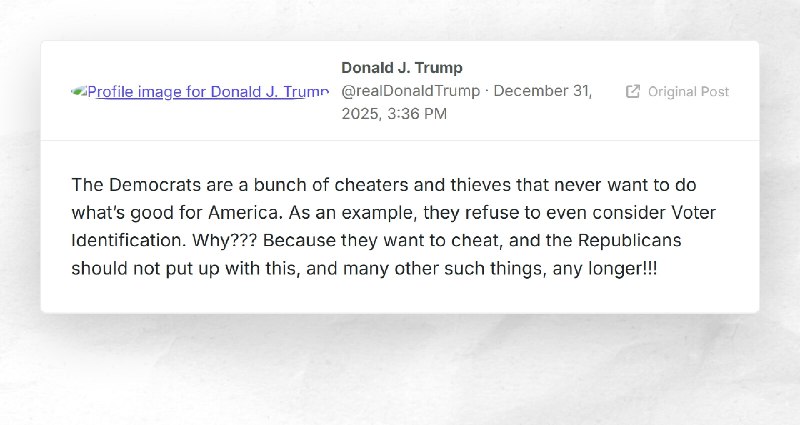 Donald J. Trump: "The Democrats are a bunch of cheaters and thieves that never want to do what...