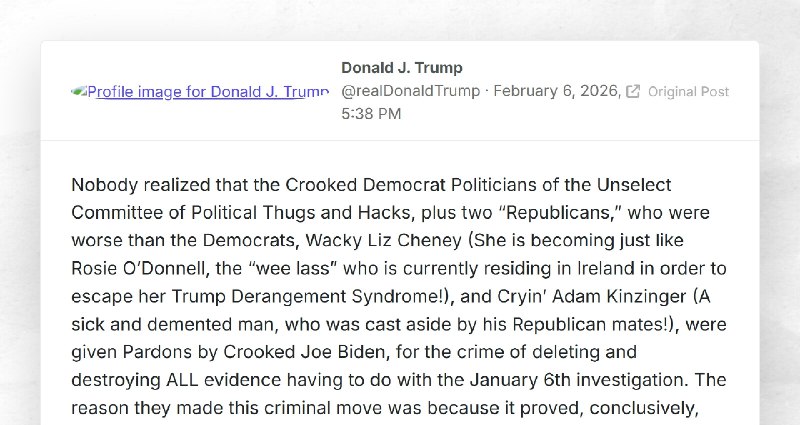 Donald J. Trump: "Nobody realized that the Crooked Democrat Politicians of the Unselect Commit...