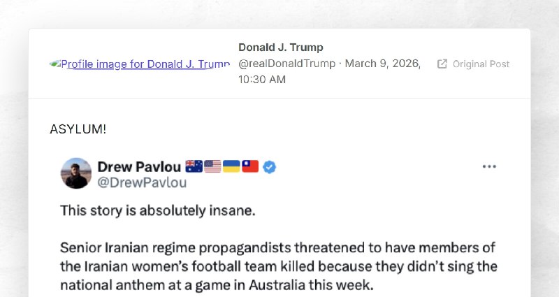 Donald J. Trump: "ASYLUM!"