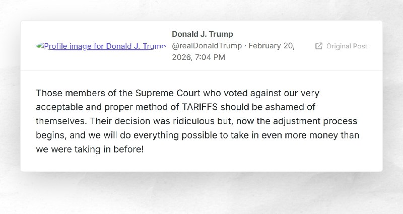 Donald J. Trump: "Those members of the Supreme Court who voted against our very acceptable and...