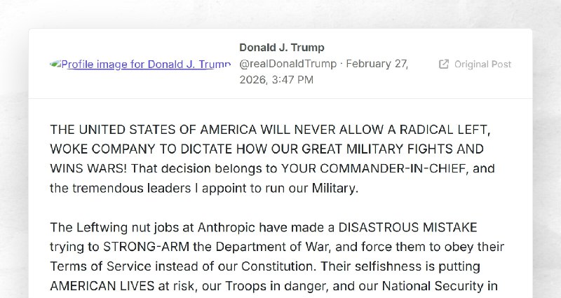Donald J. Trump: "THE UNITED STATES OF AMERICA WILL NEVER ALLOW A RADICAL LEFT, WOKE COMPANY T...
