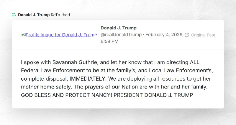 Donald J. Trump: "RT @realDonaldTrumpI spoke with Savannah Guthrie, and let her know that I am...