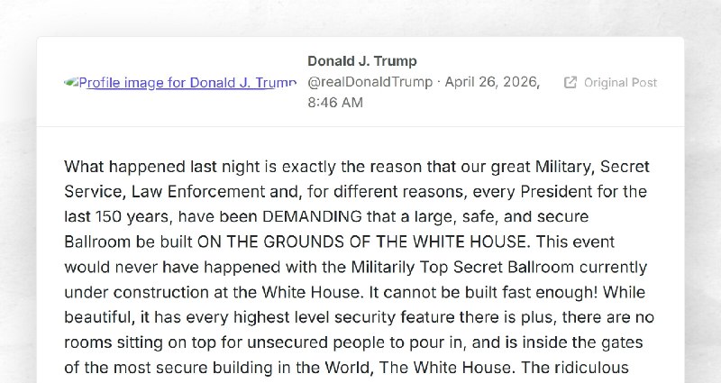 Donald J. Trump: "What happened last night is exactly the reason that our great Military, Secr...