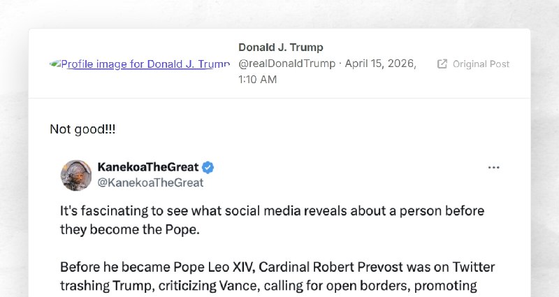 Donald J. Trump: "Not good!!!"