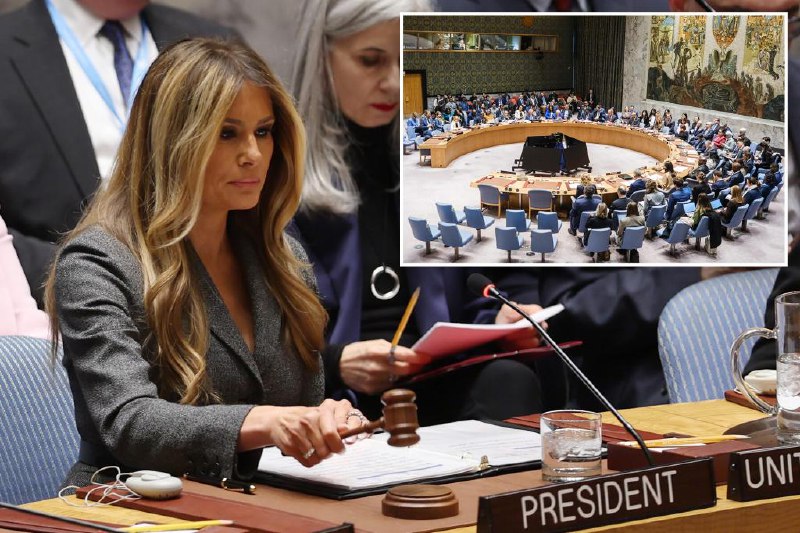Melania Trump makes history presiding over UN Security Council -- remarking on Iran war deaths