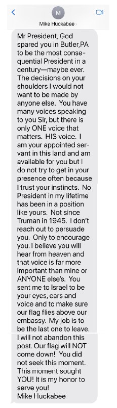 From Mike Huckabee, a Pastor, Politician, Ambassador, and Great Person!