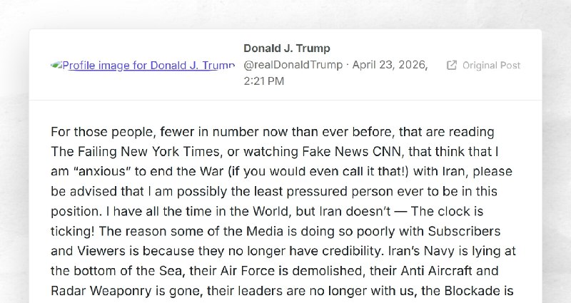 Donald J. Trump: "For those people, fewer in number now than ever before, that are reading The...