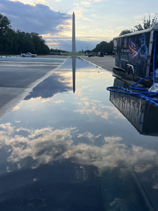 Sample test of the Reflecting Pool with the Lincoln Memorial and the Washington Monument in the background — at each end of the Pool — which is, by the way, the World’s longest. Looking really good! Should be completed before the Fourth of July, our target date. Have substantially upgraded construction materials, including surface qualities, sandblasting granite, and exterior stone and walkways. I’ve made this a much larger job than originally contemplated for purposes of Beauty, and a much longer life. Also, went to a higher quality sealer with more reflectivity. Check it out before the Opening — It’s a very exciting project! President DONALD J. TRUMP2026-05-16 21:40 UTCLinkSample test of the Reflecting Pool with the Lincoln Memorial and the Washington Monument in the background — at each end of the Pool — which is, by the way, the World’s longest. Looking really good! Should be completed before the Fourth of July, our target date. Have substantially upgraded construction materials, including surface qualities, sandblasting granite, and exterior stone and walkways. I’ve made this a much larger job than originally contemplated for purposes of Beauty, and a much longer life. Also, went to a higher quality sealer with more reflectivity. Check it out before the Opening — It’s a very exciting project! President DONALD J. TRUMP2026-05-16 21:40 UTCLink