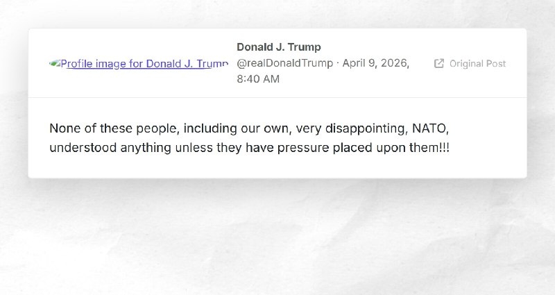 Donald J. Trump: "None of these people, including our own, very disappointing, NATO, understoo...