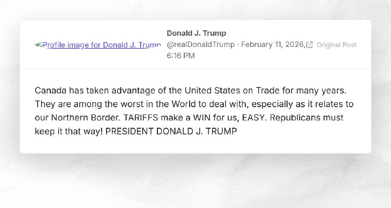 Donald J. Trump: "Canada has taken advantage of the United States on Trade for many years. The...
