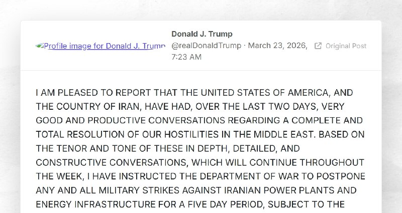 Donald J. Trump: "I AM PLEASED TO REPORT THAT THE UNITED STATES OF AMERICA, AND THE COUNTRY OF...