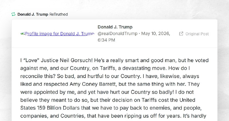 Donald J. Trump: "RT @realDonaldTrumpI “Love” Justice Neil Gorsuch! He’s a really smart and go...