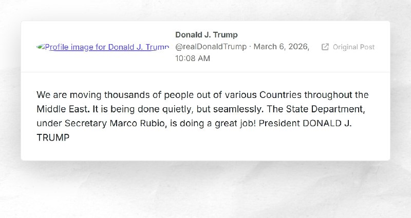 Donald J. Trump: "We are moving thousands of people out of various Countries throughout the Mi...