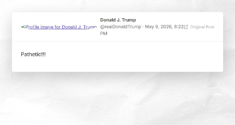 Donald J. Trump: "Pathetic!!!"