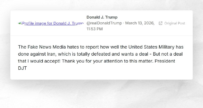 Donald J. Trump: "The Fake News Media hates to report how well the United States Military has ...