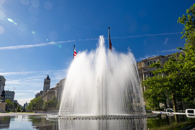 From Greg Wischer at the United States Department of the Interior:“Here is another fountain update —Another one was just turned on. The Freedom Plaza fountain, which is located just southeast of the White House Ballroom, is not only fixed but also significantly improved, just like the President’s other beautification projects across D.C. The fountain was experiencing structural deterioration, so virtually every component of the fountain was replaced and upgraded — The pumps, piping, wiring, lighting, vault, masonry, and mechanical, electrical, and plumbing systems.”2026-07-06 15:04 UTCLinkFrom Greg Wischer at the United States Department of the Interior:“Here is another fountain update —Another one was just turned on. The Freedom Plaza fountain, which is located just southeast of the White House Ballroom, is not only fixed but also significantly improved, just like the President’s other beautification projects across D.C. The fountain was experiencing structural deterioration, so virtually every component of the fountain was replaced and upgraded — The pumps, piping, wiring, lighting, vault, masonry, and mechanical, electrical, and plumbing systems.”2026-07-06 15:04 UTCLink
