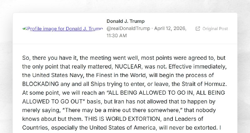Donald J. Trump: "So, there you have it, the meeting went well, most points were agreed to, bu...