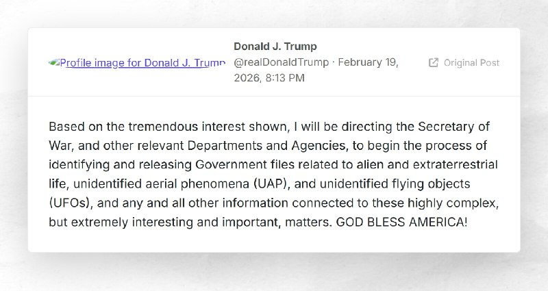Donald J. Trump: "Based on the tremendous interest shown, I will be directing the Secretary of...