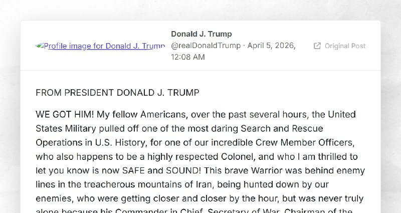 Donald J. Trump: "FROM PRESIDENT DONALD J. TRUMPWE GOT HIM! My fellow Americans, over the past...